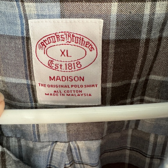 Brooks Brothers 1818 Madison plaid long sleeve button up size XL - Picture 3 of 4